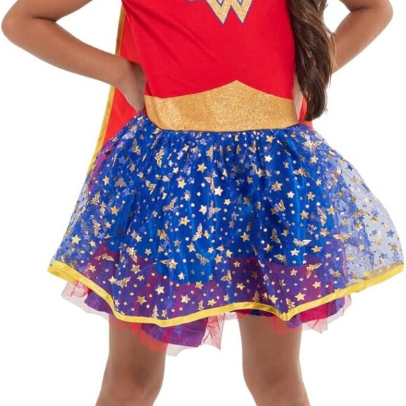 Official Justice League Wonder Woman Dress & Cape Set for Girls 3-Piece Outfit